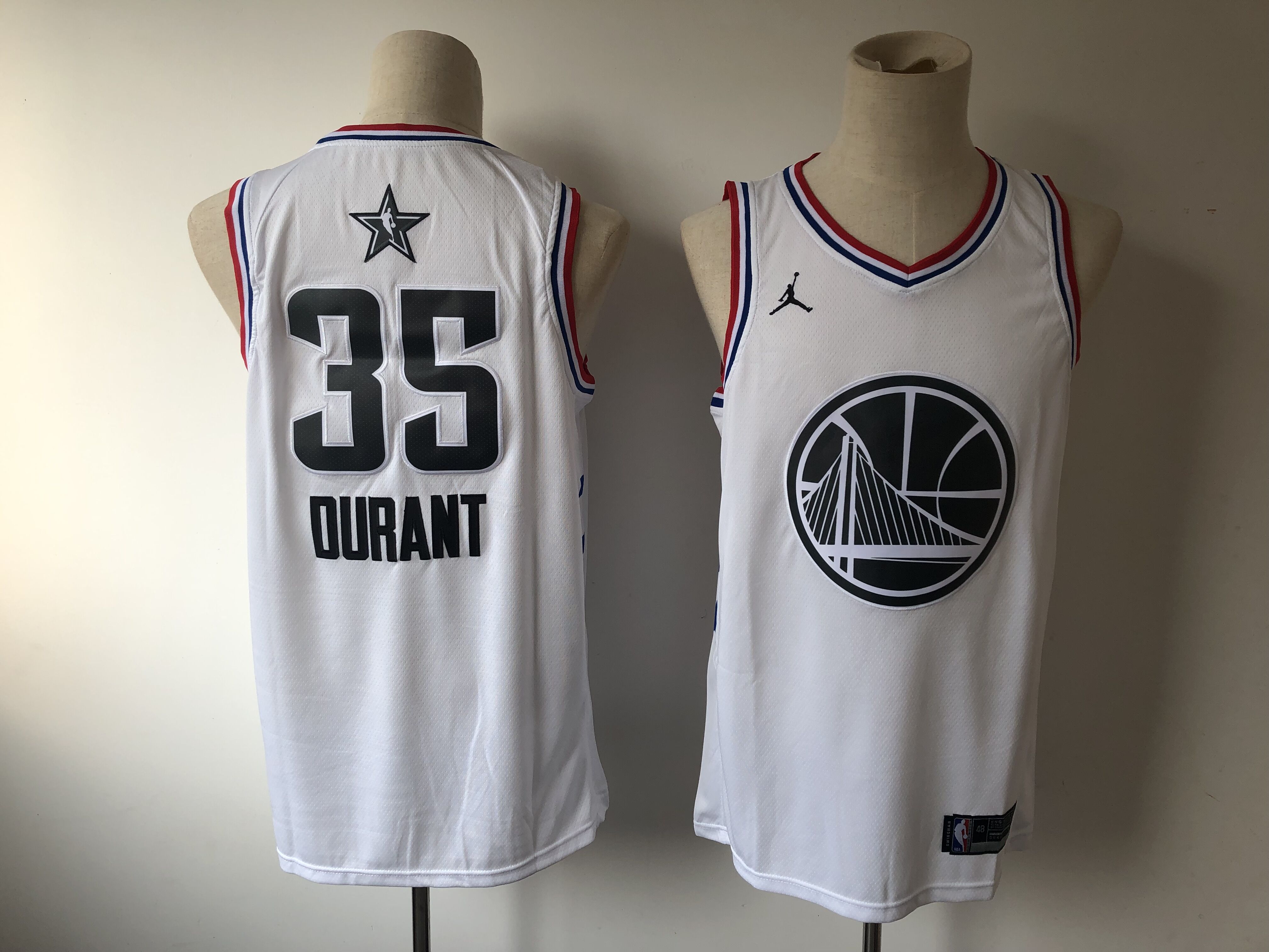 Men Golden State Warriors 35 Durant White 2019 All Star NBA Jerseys